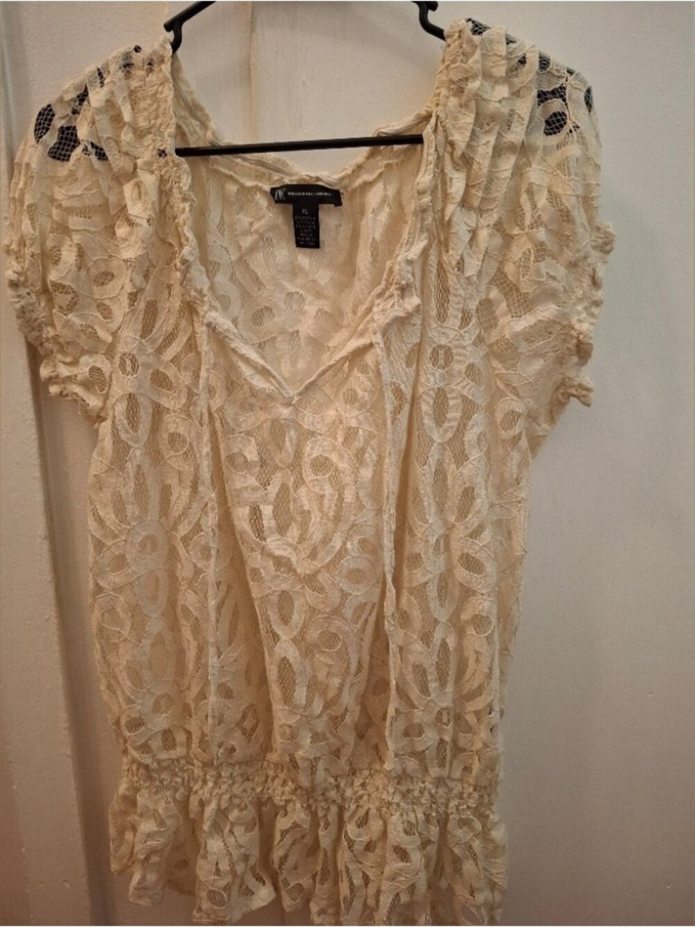 Cream Lace Women Top